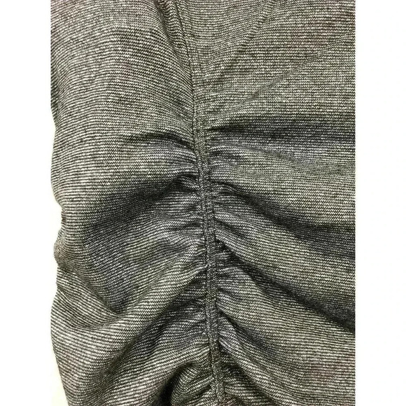 Dark Silver Draped Key Hole Back ¾ Sleeves Form Fitted Dress SMALL Bodycon - Picture 6 of 6